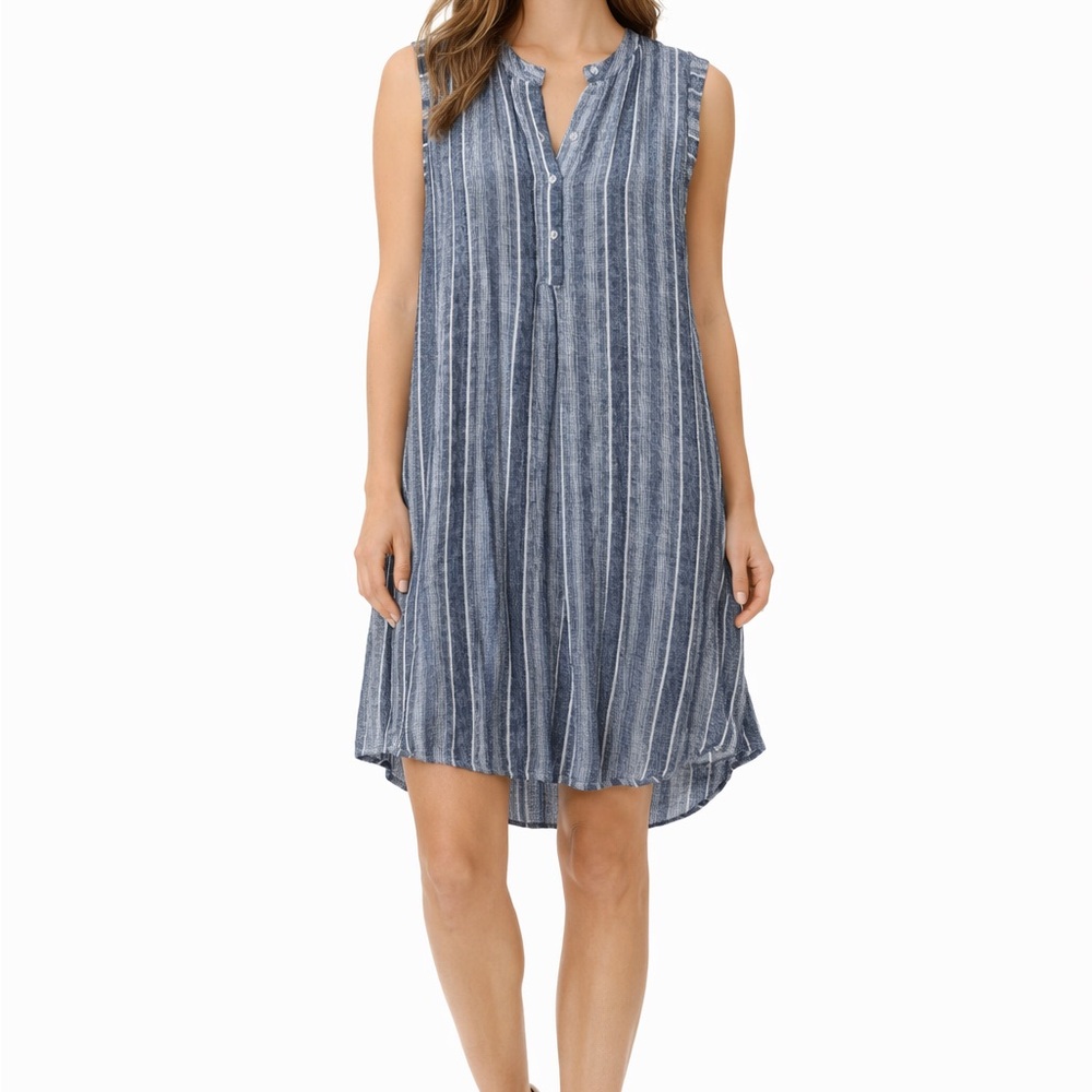 Cloth & Stone Size Small Blue and White Striped Bohemian Style Dress